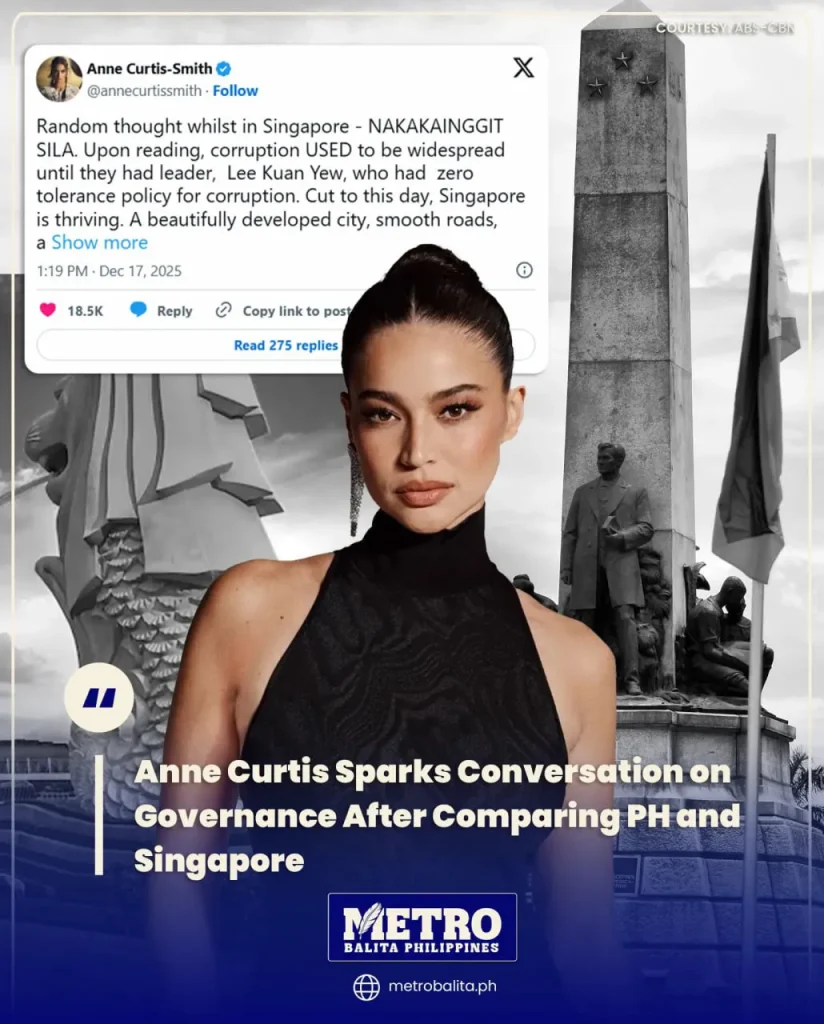 image of anne curtis sparks conversation on governance after comparing ph and singapore
