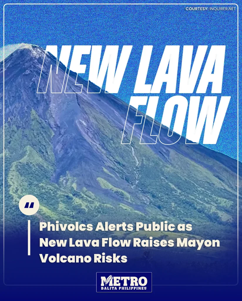 image of phivolcs alerts public as new lava flow raises mayon volcano risks