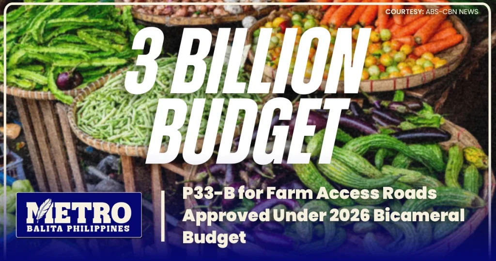 P33-B for Farm Access Roads Approved Under 2026 Bicameral Budget
