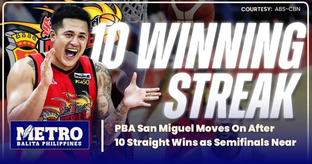 PBA San Miguel Moves On After 10 Straight Wins as Semifinals Near