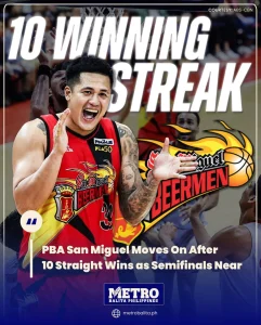 image of pba san miguel moves on after 10 straight wins as semifinals near