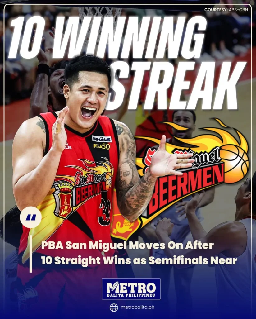 image of pba san miguel moves on after 10 straight wins as semifinals near