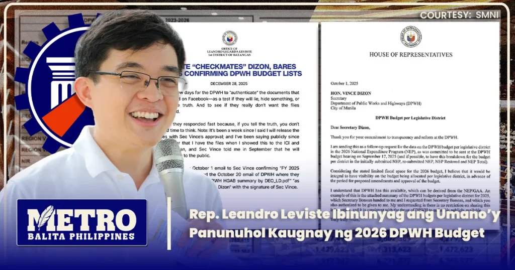 Rep. Leandro Leviste Ibinunyag ang Umano’y Panunuhol Kaugnay ng 2026 DPWH Budget