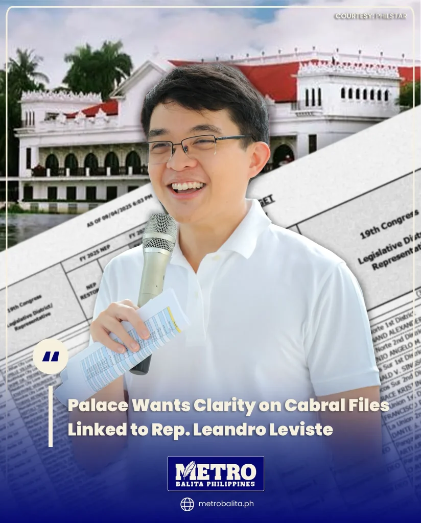 image of palace wants clarity on cabral files linked to rep. leandro leviste