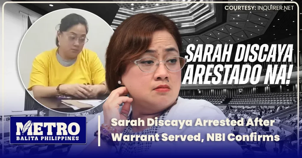 Sarah Discaya Arrested After Warrant Served, NBI Confirms