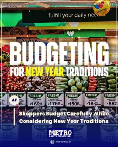 image of shoppers budget carefully while considering new year traditions