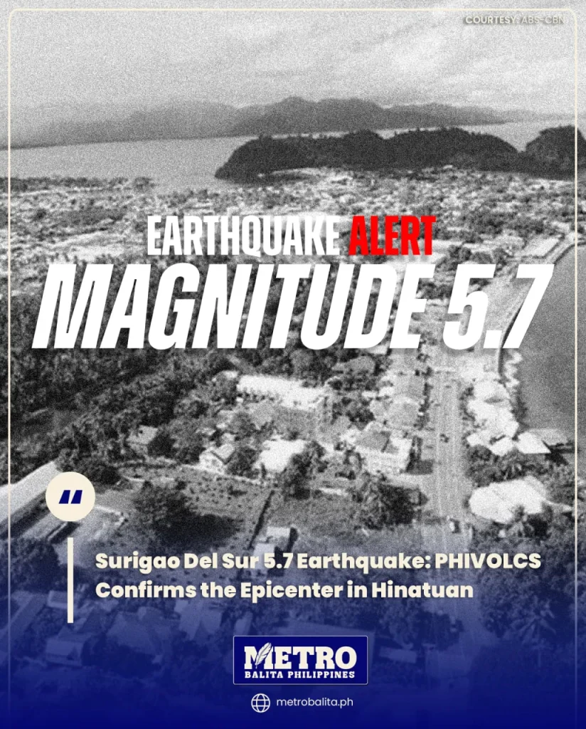 image of surigao del sur 5.7 earthquake: phivolcs confirms the epicenter in hinatuan