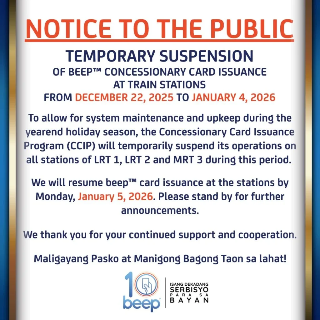 image of beep concessionary card kailan magkakaroon ng suspension