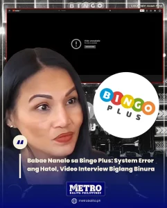 image of babae nanalo sa bingo plus: system error ang hatol, video interview biglang binura