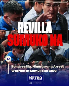 image of bong revilla, hinarap ang arrest warrant at sumuko sa cidg