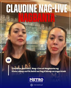 image of claudine barretto, nag-live at nagbanta ng kaso laban sa pa dahil sa pag kidnap sa mga anak