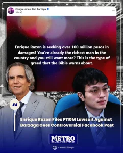 image enrique razon files ₱110m lawsuit against barzaga over controversial facebook post