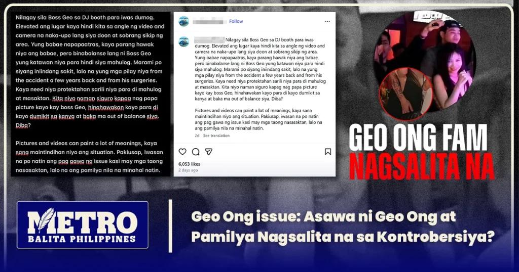 Geo Ong issue: Asawa ni Geo Ong at Pamilya Nagsalita na sa Kontrobersiya