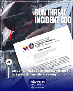 image of lady driver viral sa cdo matapos manakot ng baril sa namamalimos sa kanya