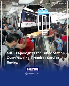 image of mrt-3 apologizes for cubao station overcrowding, promises service review