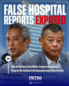image of dilg chief clarifies false hospital reports about ombudsman remulla
