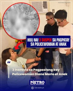 image of 3 inaresto sa pagpaslang kay policewoman diane marie at anak