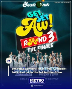 image of sexbomb concert tickets now available: full price list for the 3rd reunion show