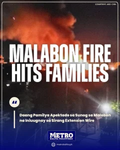 image of daang pamilya apektado sa sunog sa malabon na iniuugnay sa sirang extension wire