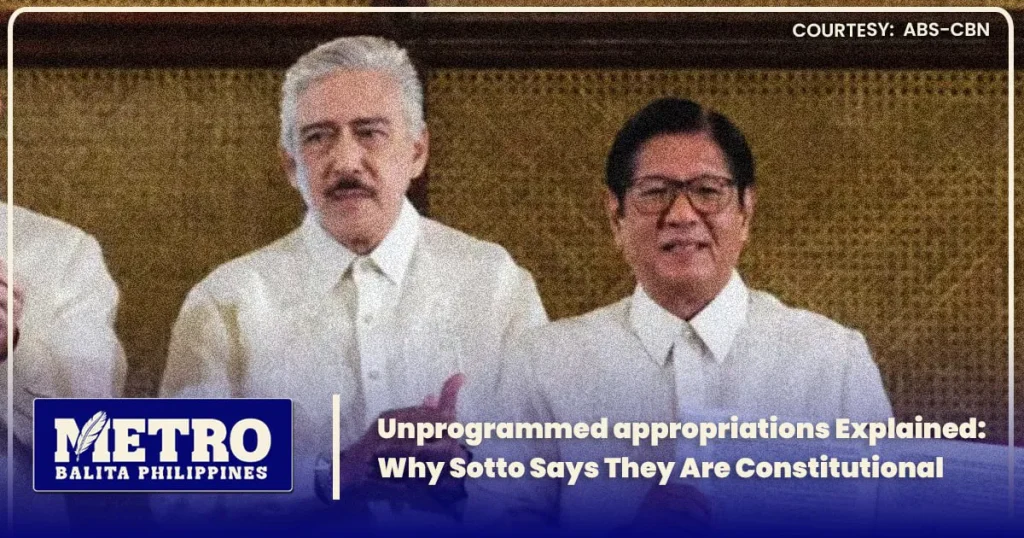 Unprogrammed appropriations Explained: Why Sotto Says They Are Constitutional