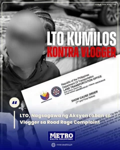 image of lto, nagsagawa ng aksyon laban sa vlogger sa road rage complaint