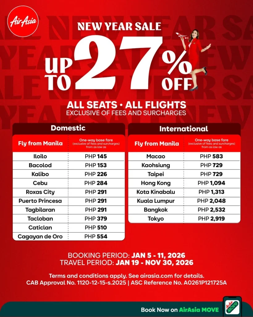 image of airasia booking period and travel dates