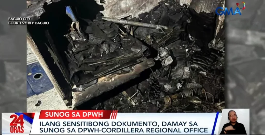 image sunog sa cordillera mahigpit na seguridad ipinatupad sa opisina