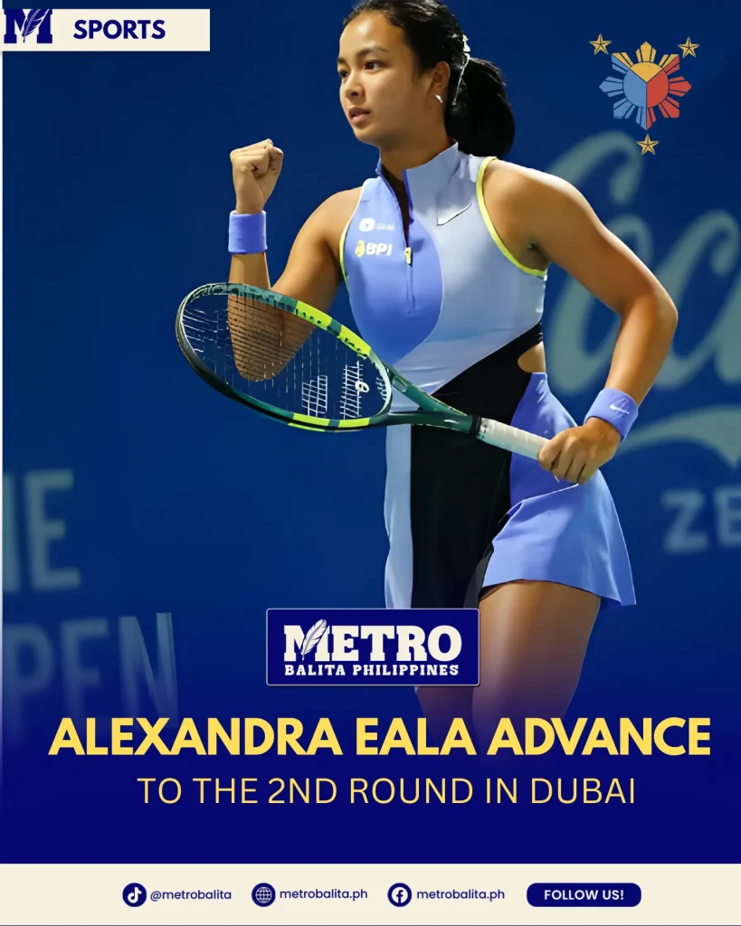 image of alexandra eala shines in dubai, reaches second round