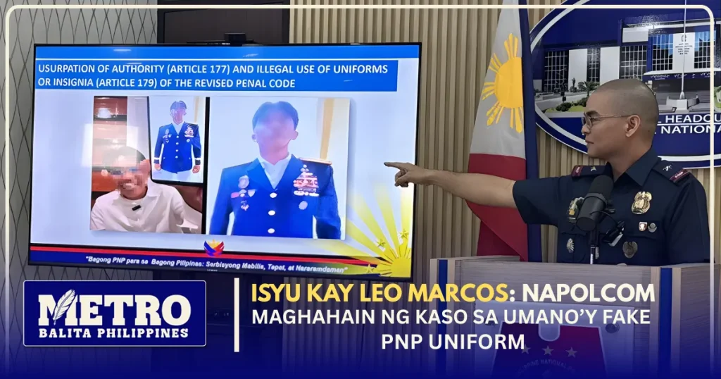 Isyu kay Leo Marcos: NAPOLCOM Maghahain ng Kaso sa Umano’y Fake PNP Uniform