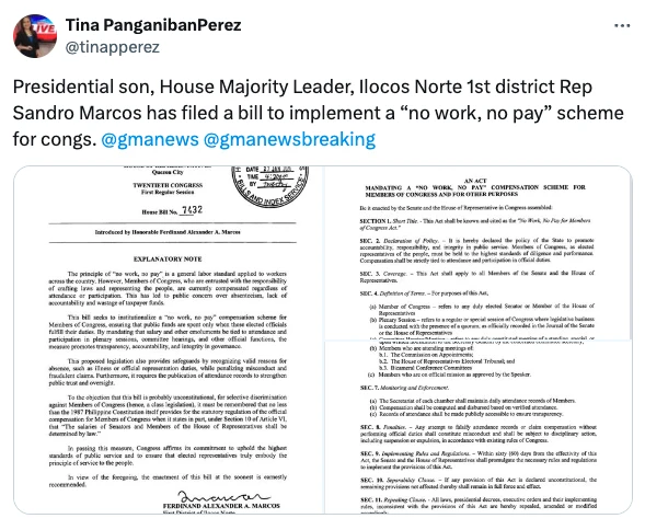 image of sandro marcos paano ipatutupad ang “no work, no pay”