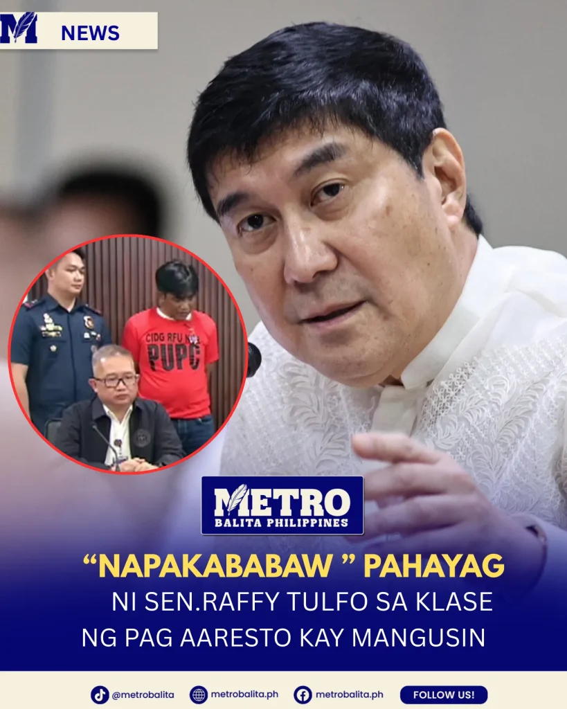 image of sen. raffy tulfo kinuwestiyon ang pagdakip kay francis leo marcos