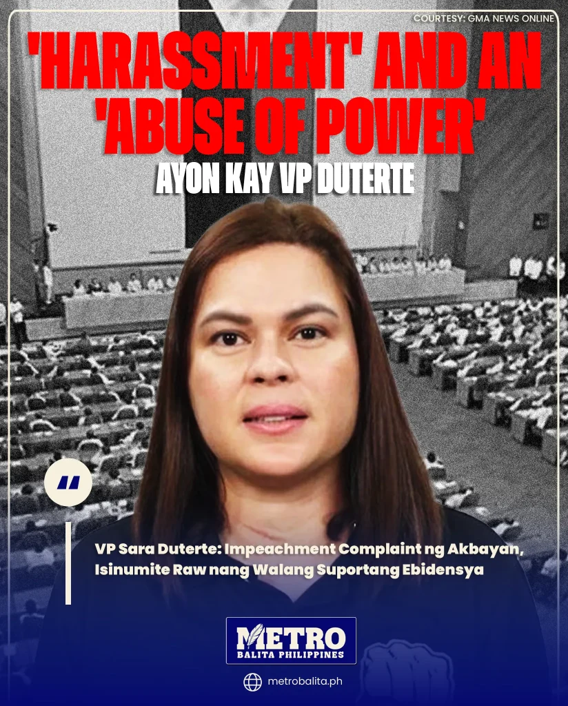 image of vp sara duterte: impeachment complaint ng akbayan, isinumite raw nang walang suportang ebidensya