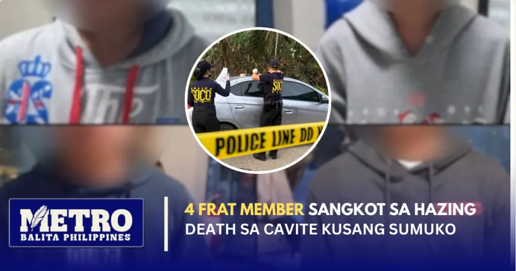4 Frat Member Sumuko sa Pulis Kaugnay ng Cavite Hazing Death