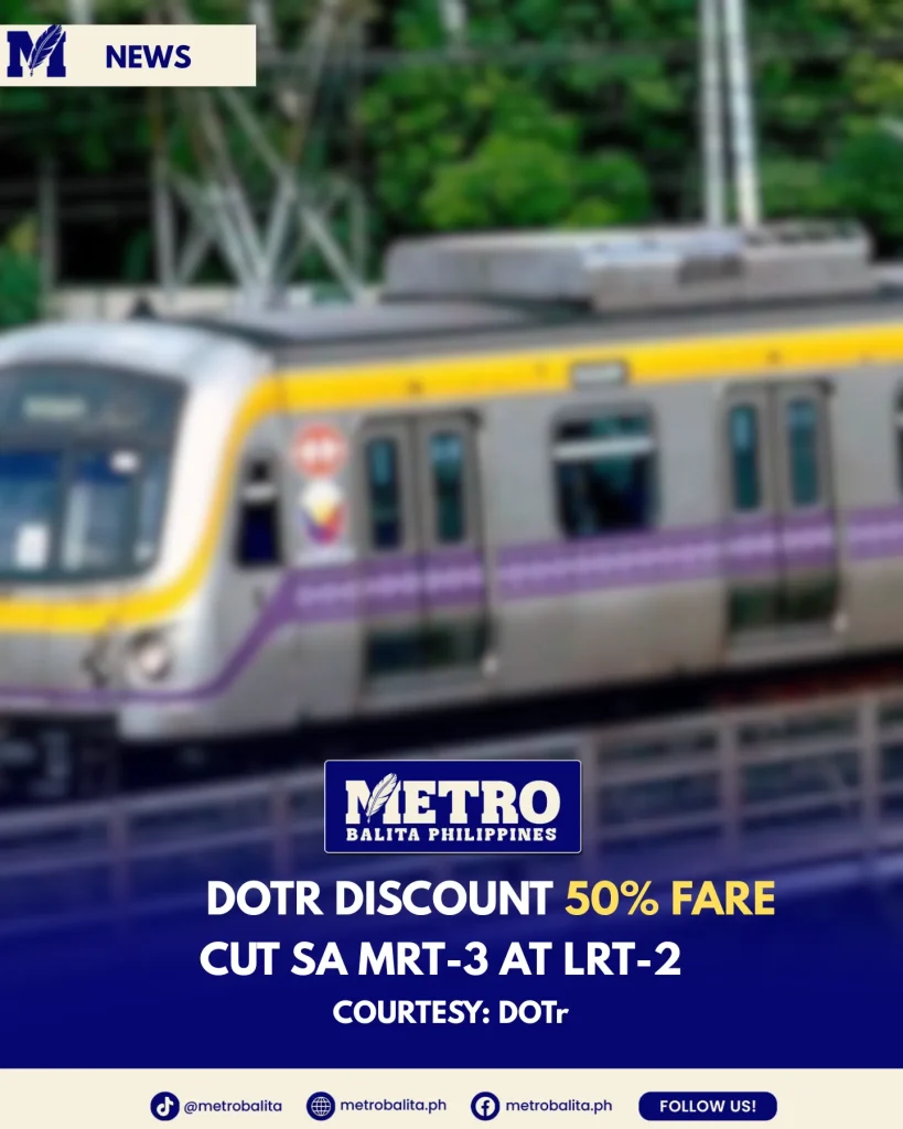 image of dotr discount, half fare sa mrt-3 at lrt-2 this march 23