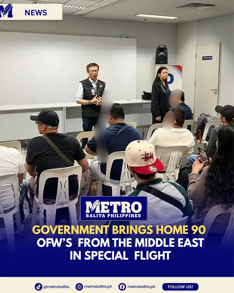 image of government brings home 90 ofw’s from the middle east in special repatriation flight
