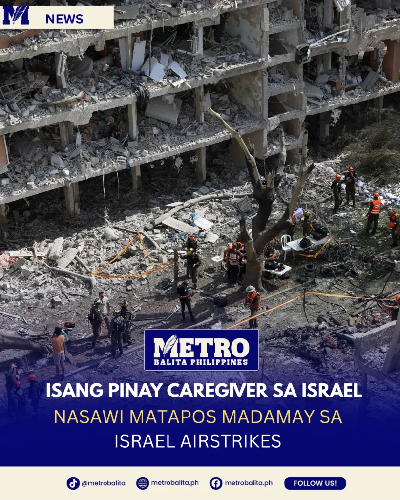 image of pinay caregiver reportedly killed as airstrikes hit israel