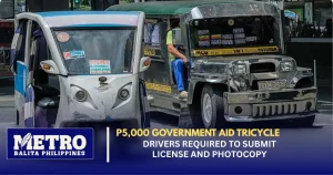 P5,000 Government Aid: Tricycle Drivers Required to Submit License and Photocopy