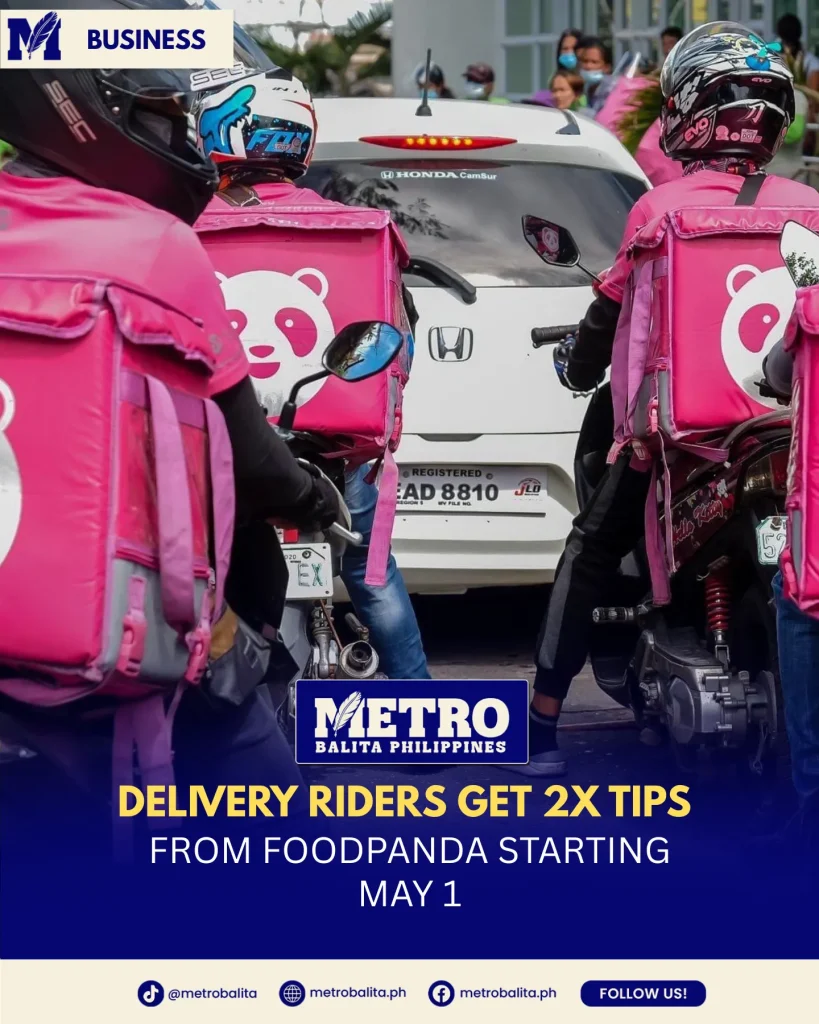 image of foodpanda offers 2x tips for delivery riders this may 1