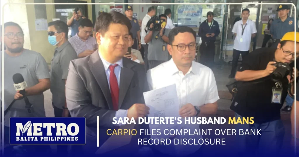 Sara Duterte’s Husband Mans Carpio Files Complaint Over Bank Record Disclosure