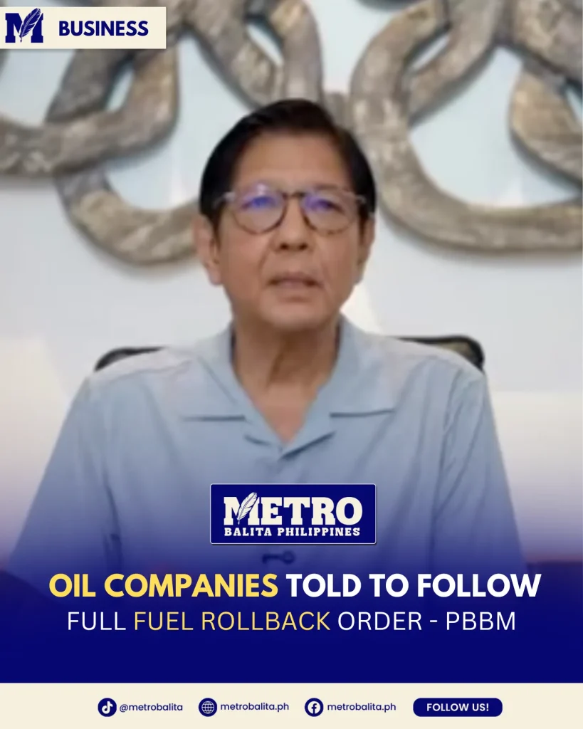 image of marcos jr. calls oil companies to implement complete price roll