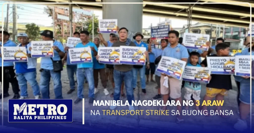 Manibela Nagdeklara ng 3 Araw na Transport Strike sa Buong Bansa