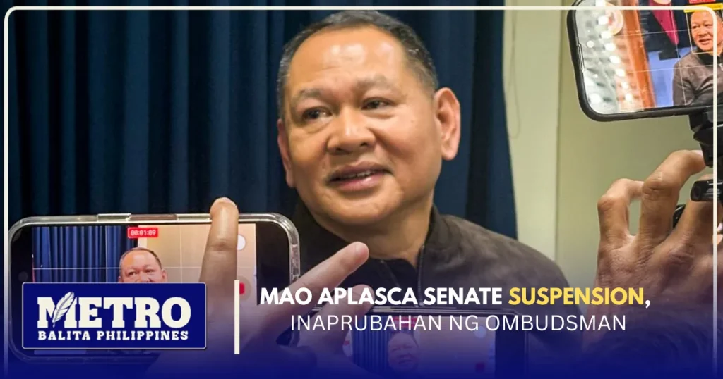 Mao Aplasca Senate Suspension, Inaprubahan ng Ombudsman