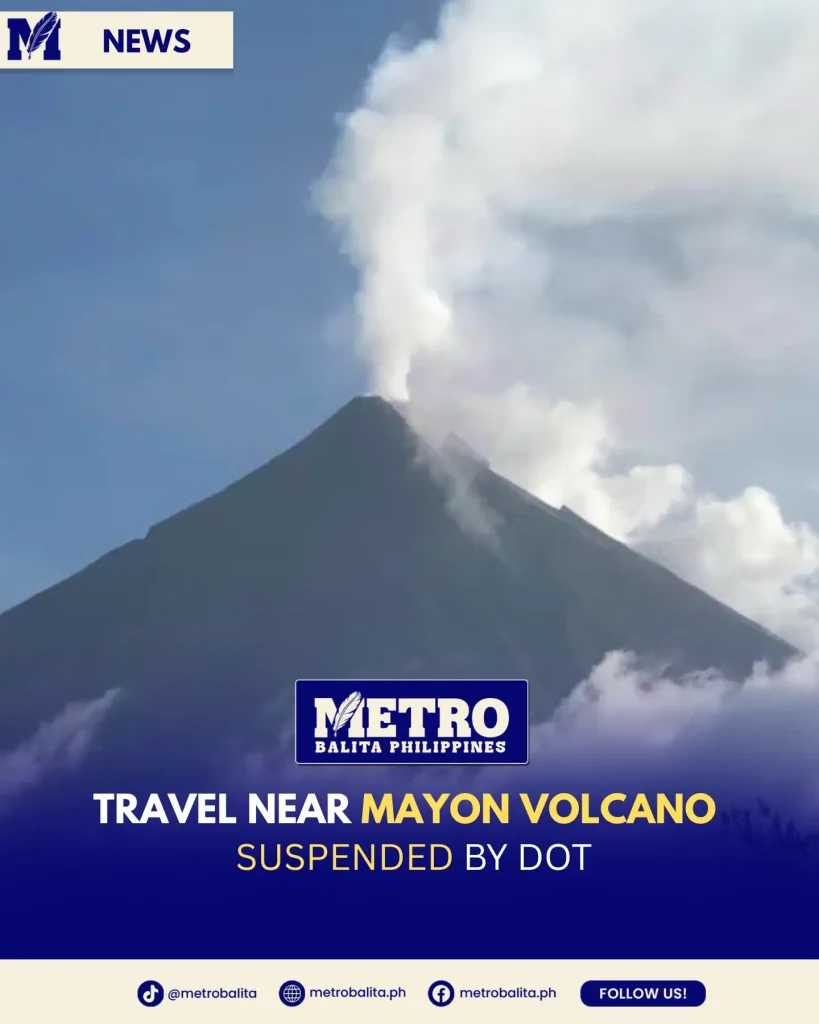 image of dot suspends non-essential travel near mayon volcano amid safety concerns