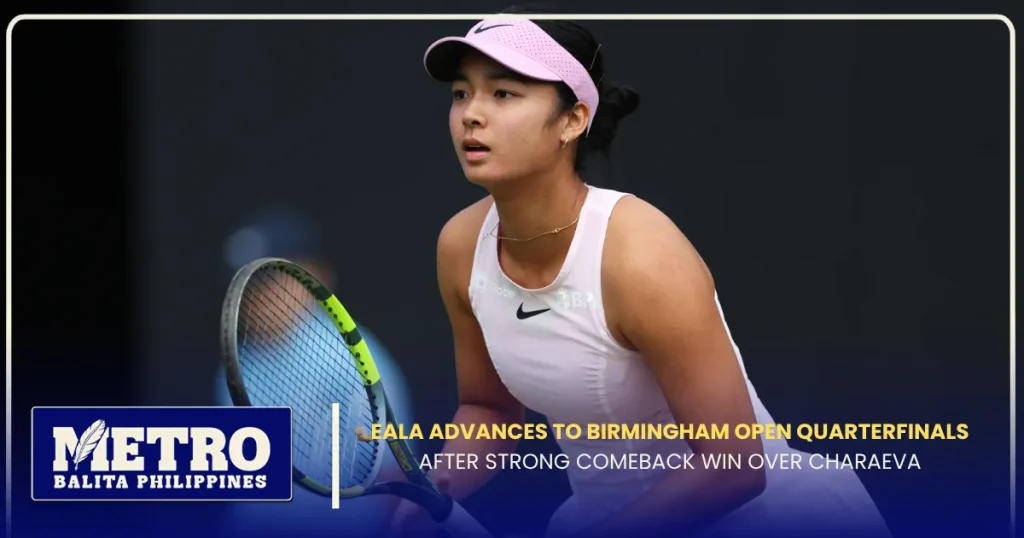 Eala Advances to Birmingham Open Quarterfinals After Strong Comeback Win Over Charaeva