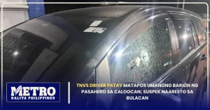 TNVS Driver Killed in Caloocan Passenger Shooting.
