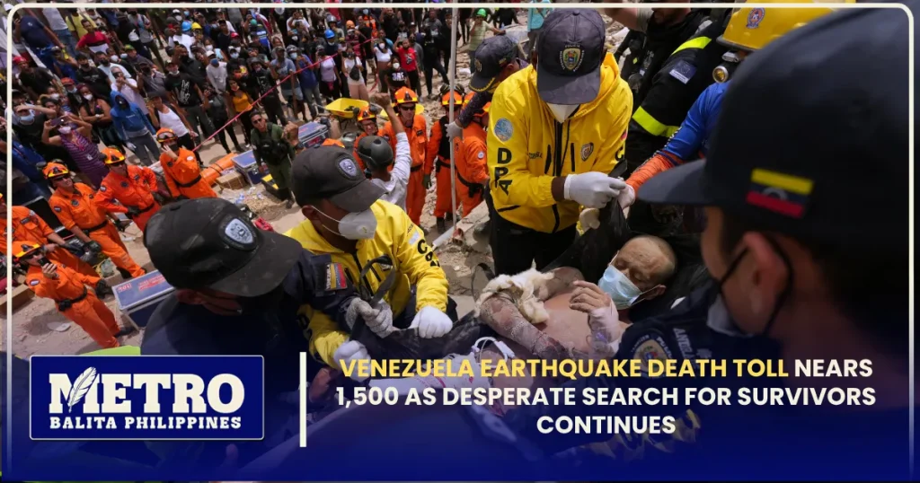 Venezuela Earthquake Death Toll Nears 1,500 as Desperate Search for Survivors Continues