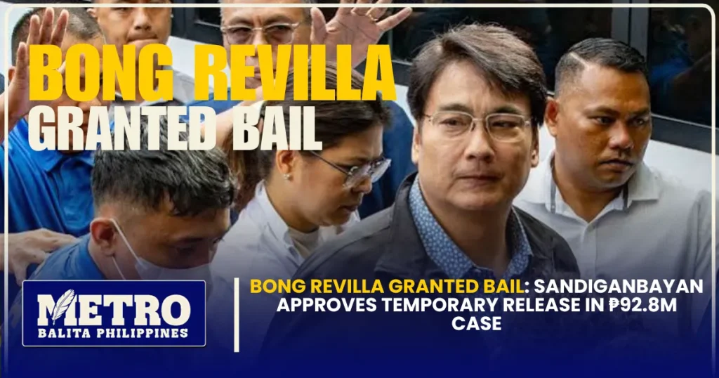 Bong Revilla Granted Bail: Sandiganbayan Approves Temporary Release in ₱92.8M Case
