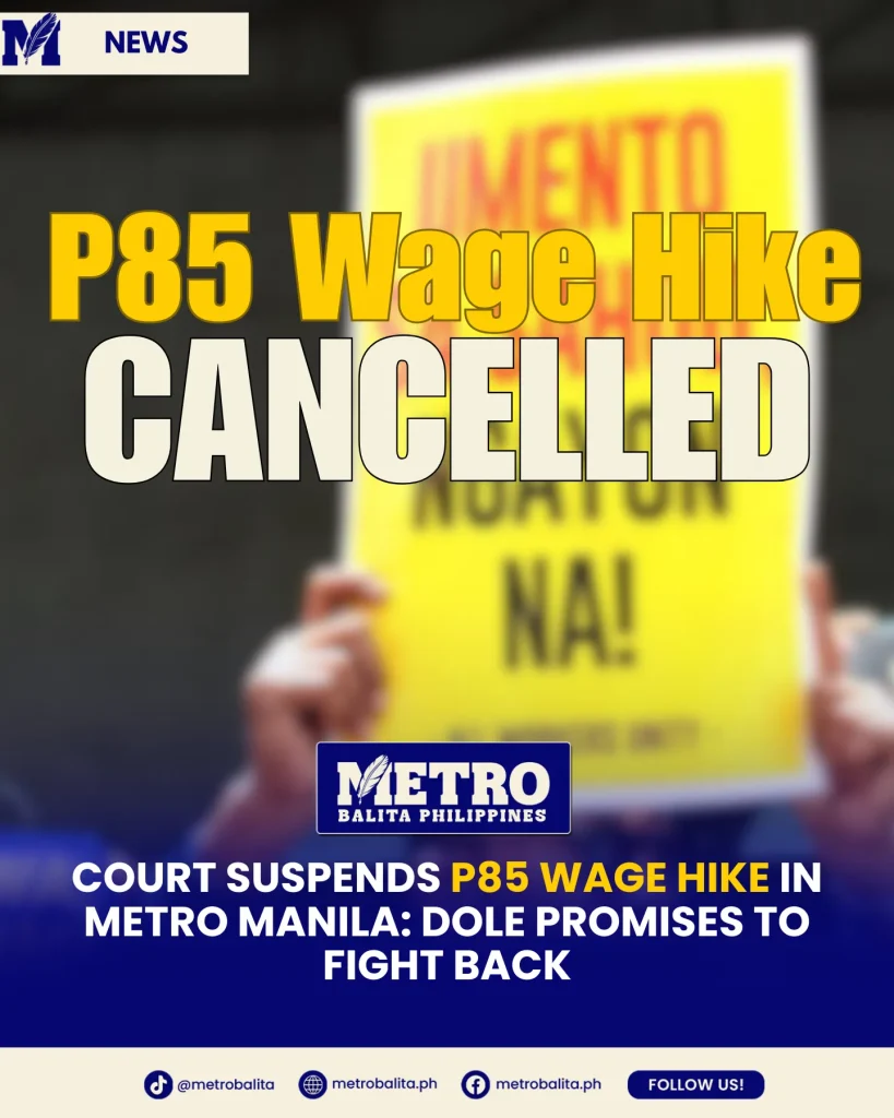 P85 wage hike in Metro Manila