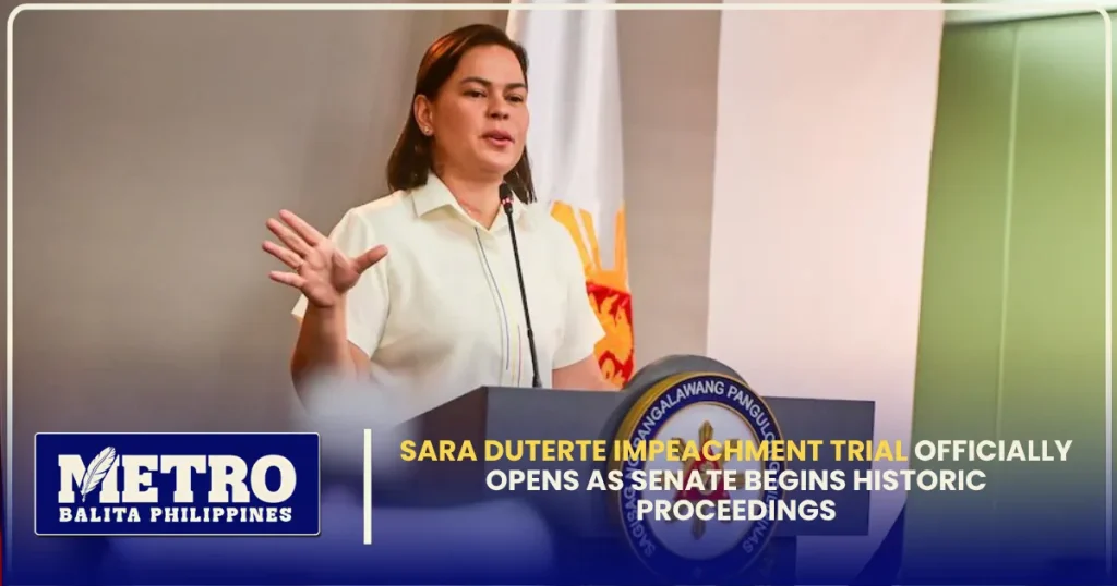 Sara Duterte Impeachment Trial Officially Opens as Senate Begins Historic Proceedings