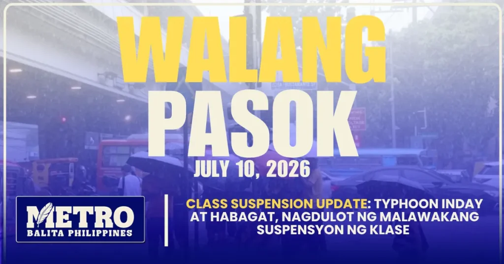 CLASS SUSPENSION UPDATE: TYPHOON INDAY AT HABAGAT, NAGDULOT NG MALAWAKANG SUSPENSYON NG KLASE